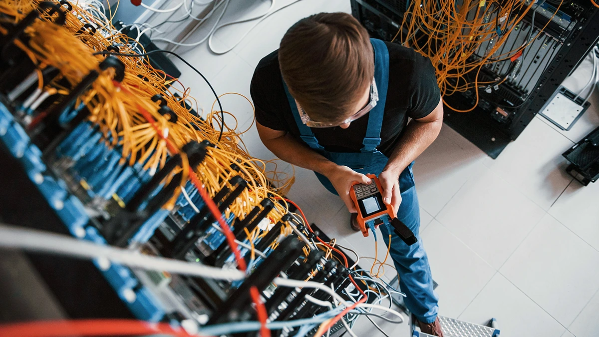 An Electrician Inspecting Electrical Faults.