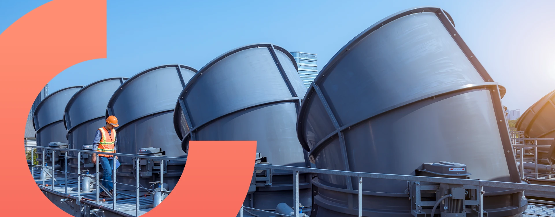 A Facilities Management Engineer Inspecting Rooftop Assets.