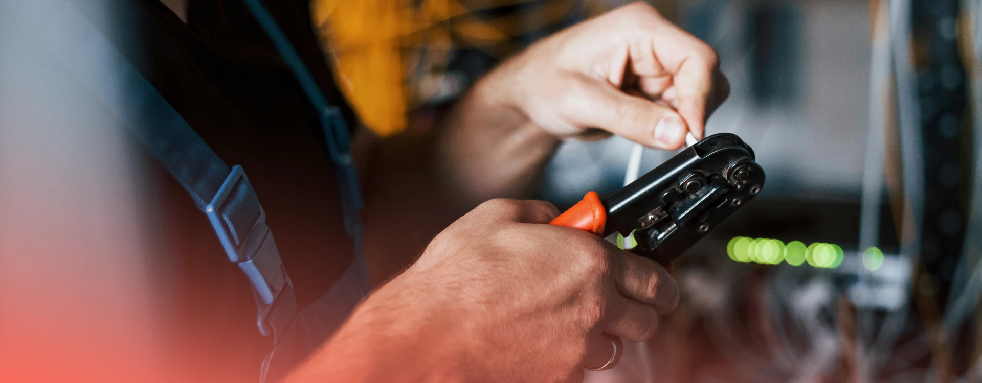Emergency Electrician Clipping Cables.